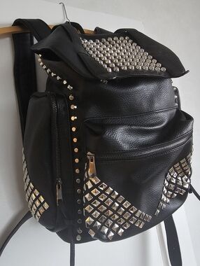Zara Leather Backpack Studded Goth Punk Alternative